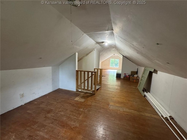 292 Maysel Laurel Ridge Rd, Wv, WV 25133 - additional living space featuring lofted ceiling and hardwood / wood-style flooring