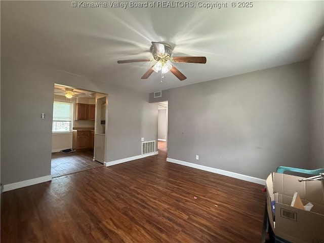 415 Kenna Dr Unit 94, South Charleston, WV 25309 - unfurnished room featuring ceiling fan and dark wood-style floors
