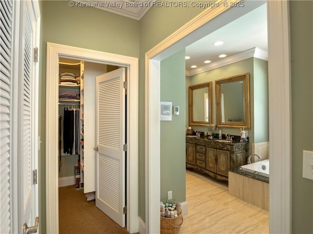 948 Little Coal River Rd, Alum Creek, WV 25003 - hallway with ornamental molding