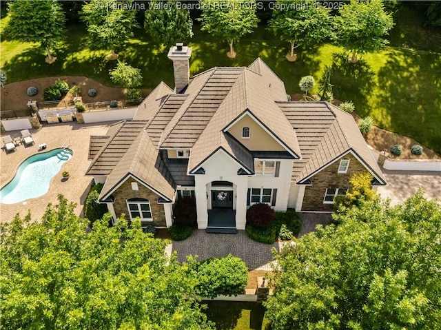 948 Little Coal River Rd, Alum Creek, WV 25003 - view from above of property with a pool
