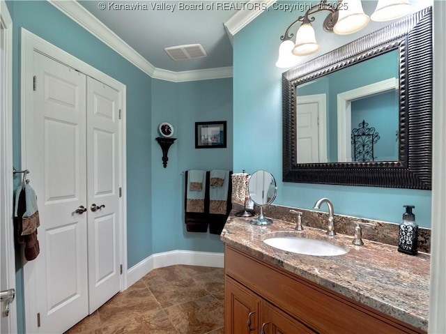948 Little Coal River Rd, Alum Creek, WV 25003 - bathroom featuring vanity and ornamental molding