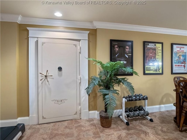948 Little Coal River Rd, Alum Creek, WV 25003 - foyer entrance featuring crown molding and baseboards