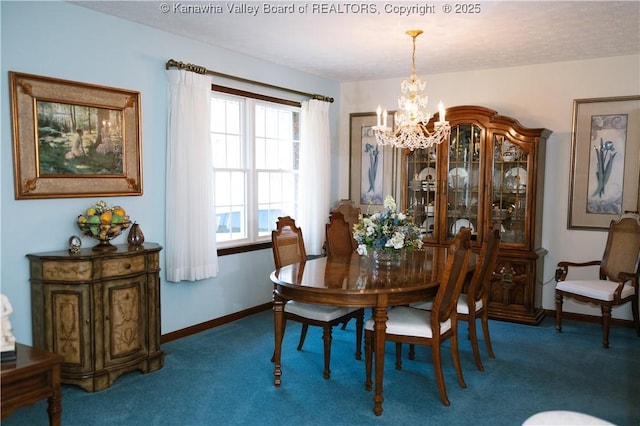 35 Belpac Cir, Logan, WV 25601 - carpeted dining room featuring a chandelier and baseboards