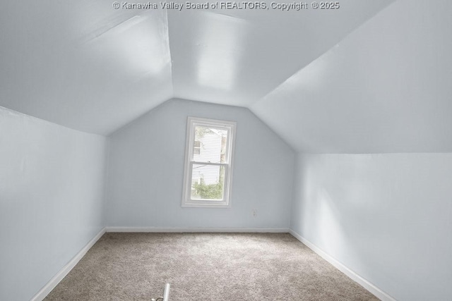 528 Medina St, Charleston, WV 25302 - additional living space with carpet floors and lofted ceiling
