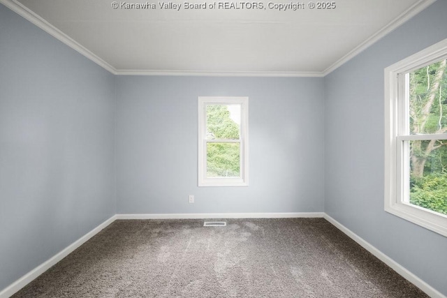 528 Medina St, Charleston, WV 25302 - carpeted spare room with ornamental molding and healthy amount of natural light