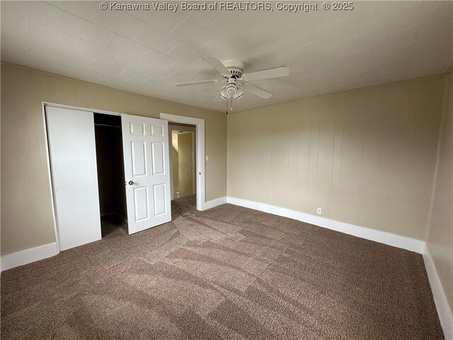 2309 Jefferson Ave, Point Pleasant, WV 25550 - unfurnished bedroom featuring carpet flooring, a closet, and a ceiling fan