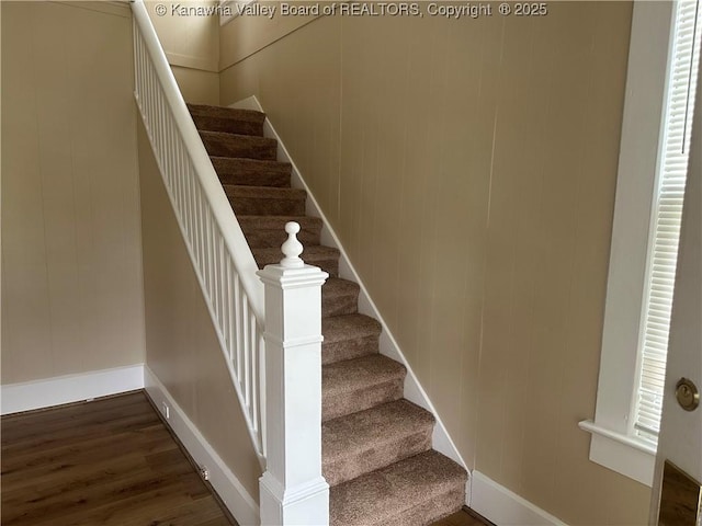 2309 Jefferson Ave, Point Pleasant, WV 25550 - stairway with wood finished floors and baseboards