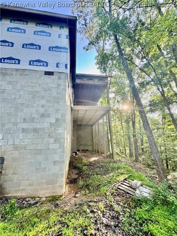 71 Deer Run, Sumerco, WV 25567 - exterior view of concrete block siding