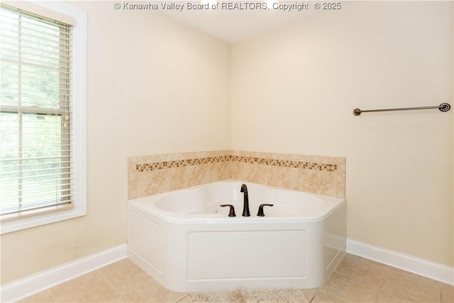 705 Christian Dr, Charleston, WV 25314 - bathroom featuring healthy amount of natural light, a bath, and tile patterned flooring