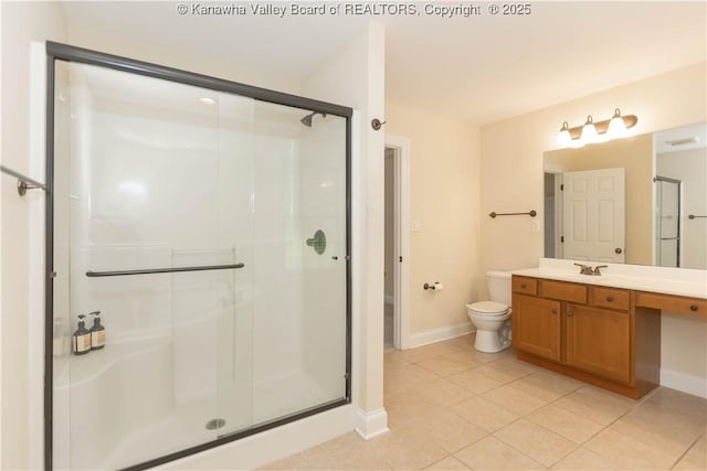 705 Christian Dr, Charleston, WV 25314 - full bathroom with tile patterned flooring, vanity, and a stall shower