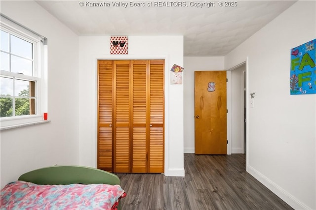 733 Divide Ridge Rd, Given, WV 25245 - bedroom with wood finished floors and a closet