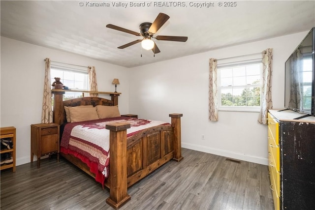 733 Divide Ridge Rd, Given, WV 25245 - bedroom featuring wood finished floors and ceiling fan