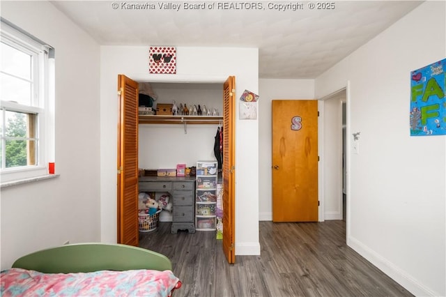 733 Divide Ridge Rd, Given, WV 25245 - bedroom with wood finished floors and a closet