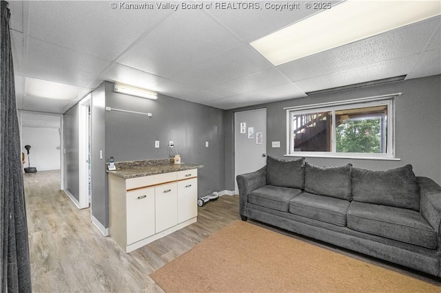 733 Divide Ridge Rd, Given, WV 25245 - living area with light wood finished floors and a drop ceiling
