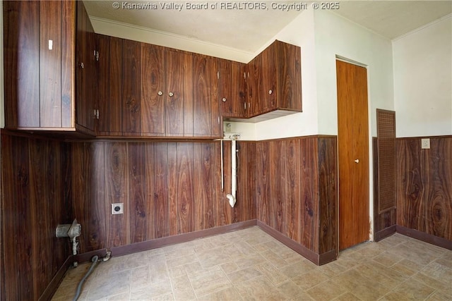 2620 Bard Ave, Saint Albans, WV 25177 - empty room with wainscoting, wooden walls, and light floors
