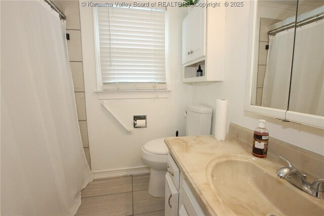 4312 Lancaster Ave, Charleston, WV 25304 - full bathroom featuring vanity, a shower with shower curtain, and tile patterned floors