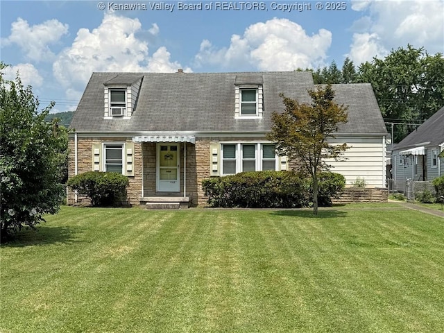 4312 Lancaster Ave, Charleston, WV 25304 - cape cod house featuring stone siding and a front yard