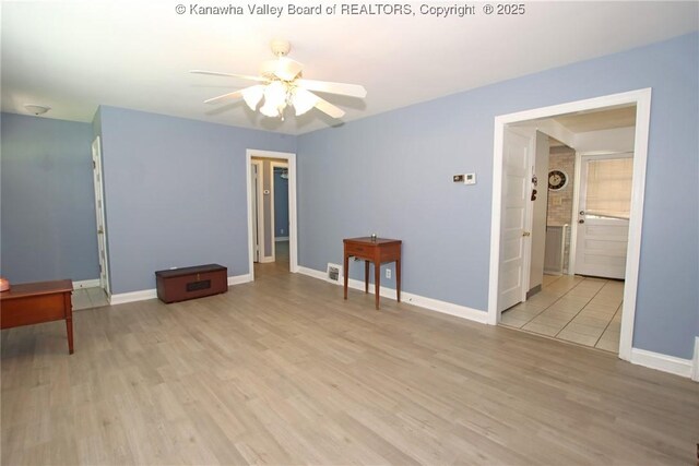 4312 Lancaster Ave, Charleston, WV 25304 - spare room featuring a ceiling fan and wood finished floors