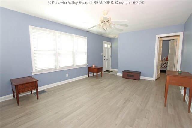 4312 Lancaster Ave, Charleston, WV 25304 - interior space with a ceiling fan and light wood finished floors