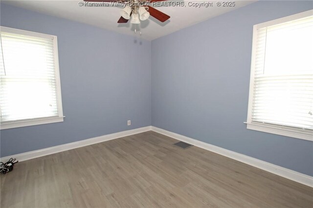 4312 Lancaster Ave, Charleston, WV 25304 - unfurnished room with a ceiling fan and wood finished floors