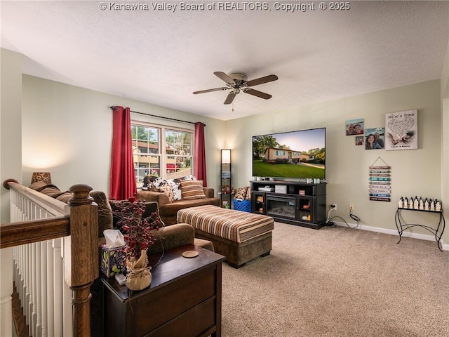 150 Timberlake Cir, Scott Depot, WV 25560 - living area featuring a ceiling fan and carpet flooring