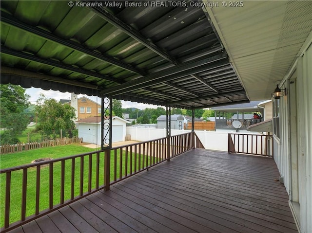 123 Dodd St, Poca, WV 25159 - deck featuring a fenced backyard and an outdoor structure