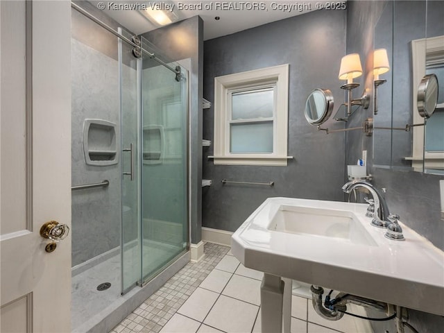 623 11th Ave, Huntington, WV 25701 - full bathroom featuring tile patterned flooring and a stall shower