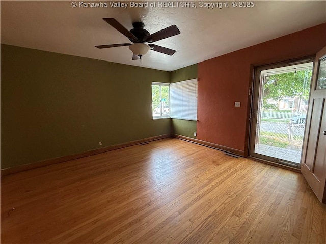 448 18th St, Dunbar, WV 25064 - spare room with light wood-style flooring and ceiling fan