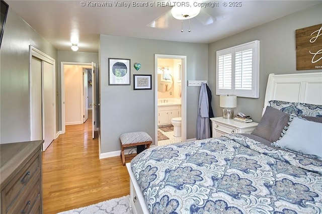 1501 Brentwood Rd, Charleston, WV 25314 - bedroom with light wood-style flooring and connected bathroom
