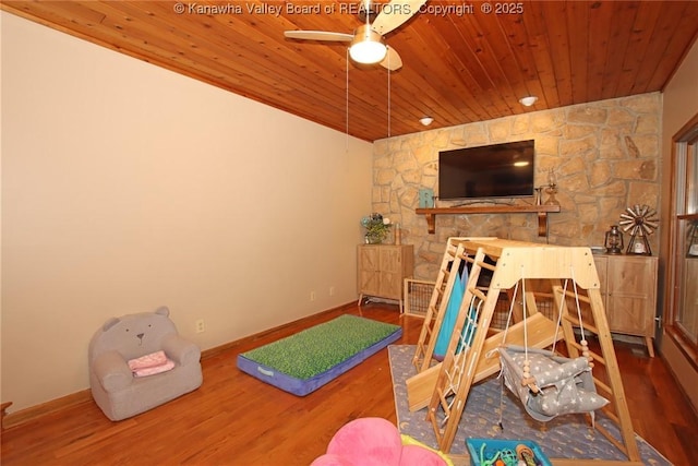 119 Falls Run Rd, Charleston, WV 25311 - bedroom with wood ceiling and wood finished floors
