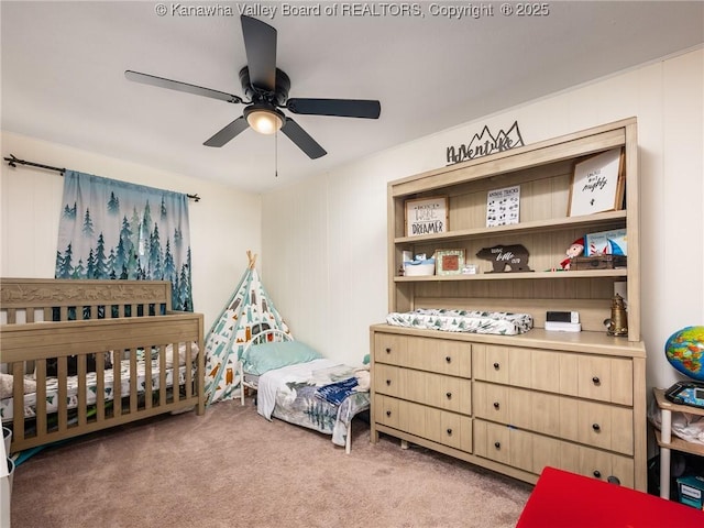 1105 Hollyberry Ln, South Charleston, WV 25309 - bedroom featuring carpet and a ceiling fan