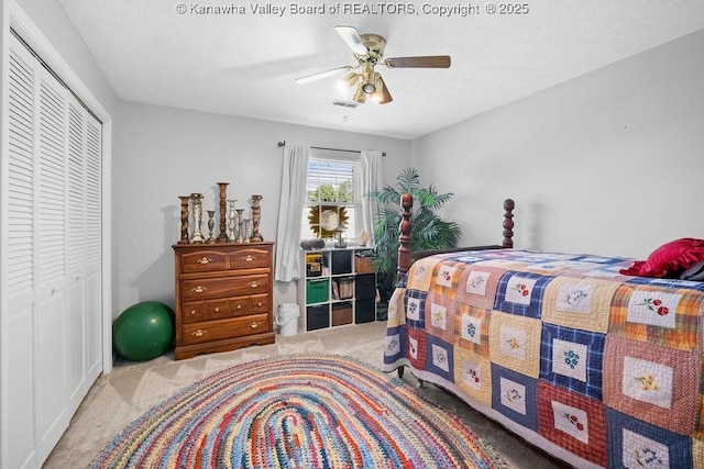 128 Westland Ests, Winfield, WV 25213 - carpeted bedroom featuring a closet and a ceiling fan
