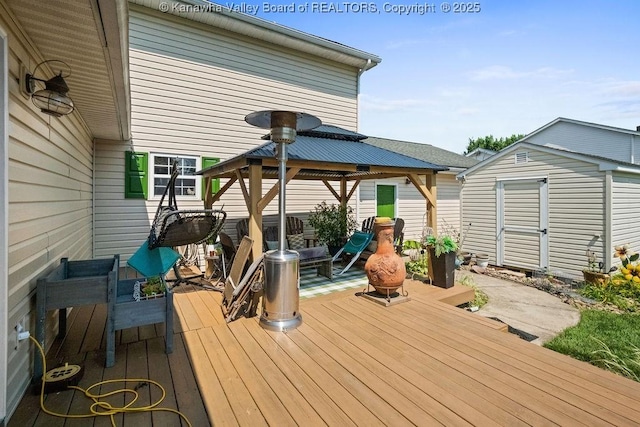 128 Westland Ests, Winfield, WV 25213 - wooden terrace featuring a gazebo and a shed