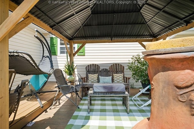 128 Westland Ests, Winfield, WV 25213 - view of patio / terrace featuring a gazebo and a wooden deck