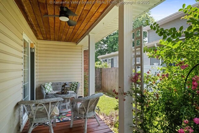 128 Westland Ests, Winfield, WV 25213 - sunroom / solarium featuring a ceiling fan