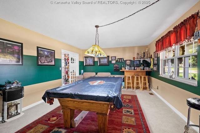 128 Westland Ests, Winfield, WV 25213 - playroom featuring billiards table, carpet, and a bar