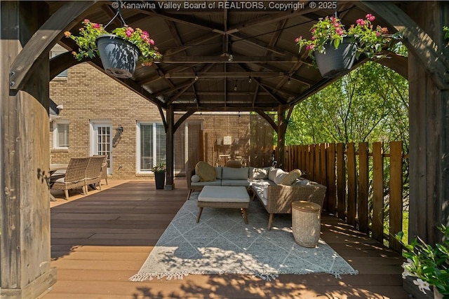 52 Cedar Dr, Hurricane, WV 25526 - deck with a gazebo and outdoor lounge area
