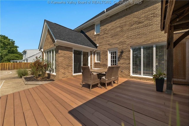 52 Cedar Dr, Hurricane, WV 25526 - wooden terrace with outdoor dining area