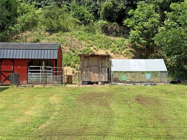 1255 Johns Creek Rd, Milton, WV 25541 - view of grassy yard with an outbuilding