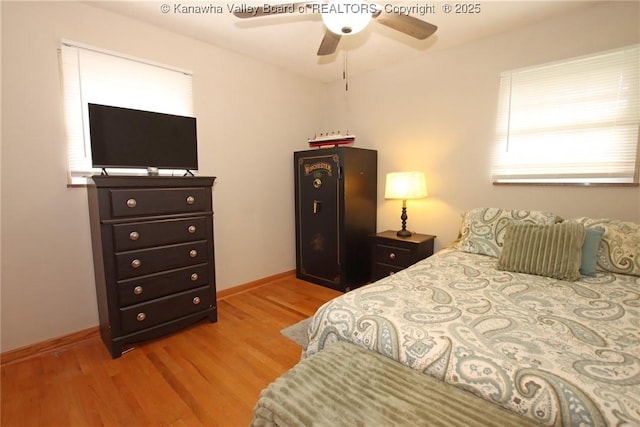 1412 Wilkie Dr, Charleston, WV 25314 - bedroom featuring light wood-type flooring and a ceiling fan
