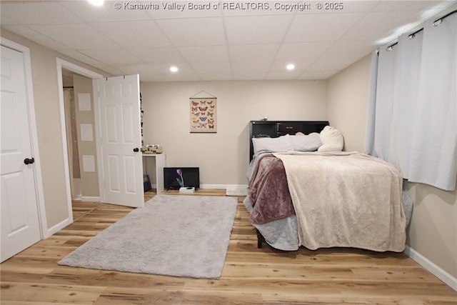 1412 Wilkie Dr, Charleston, WV 25314 - bedroom featuring a paneled ceiling, recessed lighting, and light wood-style flooring