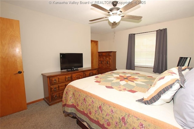 1412 Wilkie Dr, Charleston, WV 25314 - bedroom featuring light colored carpet and a ceiling fan
