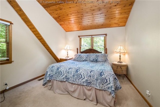 180 Tryphenia Rd, Hurricane, WV 25526 - bedroom featuring carpet, wood ceiling, and lofted ceiling