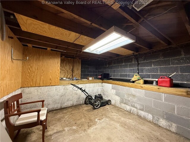 1206 Central Ave, Saint Albans, WV 25177 - unfinished below grade area featuring concrete block wall