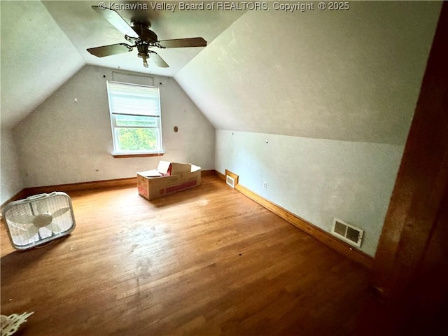 17739 US Route 60, Culloden, WV 25510 - additional living space with wood finished floors, lofted ceiling, and a ceiling fan