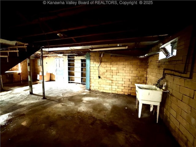 17739 US Route 60, Culloden, WV 25510 - unfinished basement with concrete block wall