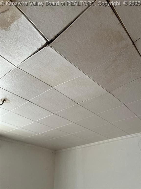 521 Roane St, Charleston, WV 25302 - detailed view of crown molding and a drop ceiling