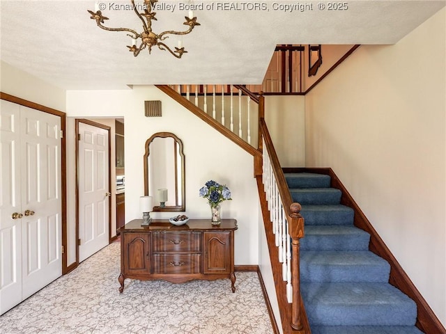 1846 Scott Depot Rd, Scott Depot, WV 25560 - stairs featuring a textured ceiling