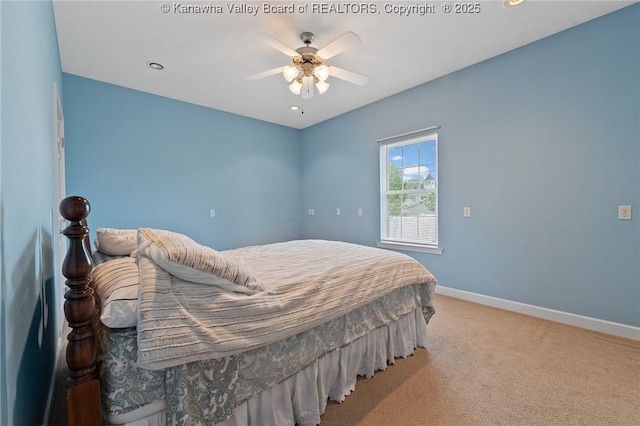 1155 Pike St, Milton, WV 25541 - bedroom with light colored carpet and a ceiling fan