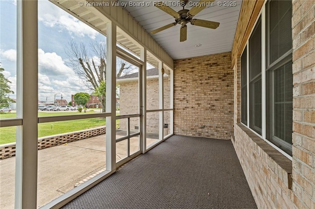 1155 Pike St, Milton, WV 25541 - unfurnished sunroom with a ceiling fan